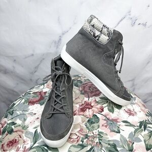 Joie | Devon Perforated Grey Suede High-Top Sneaker | 41 (11)